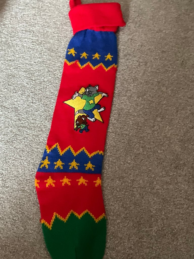 image for Tom and Jerry knitted stocking.
