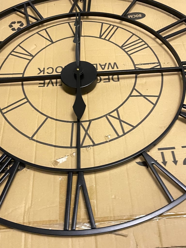 Brand New super large 30 inch 80 cm metal Skelton silent non ticking wall clock
