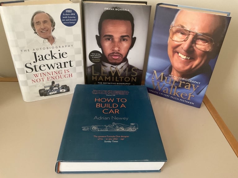 F1 books of championship drivers, car designer & beloved commentator 