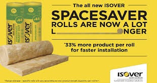 	 Isover Spacesaver Loft Insulation Roll 5.20m x 1.16m x 200mm (6.03m2)
