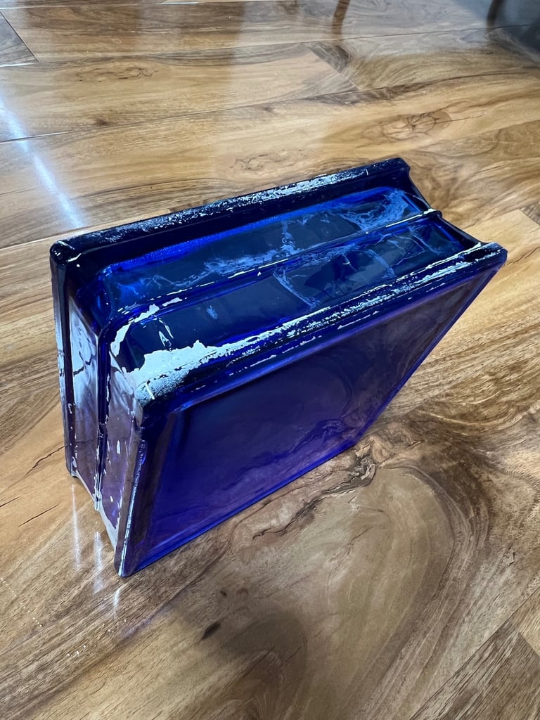 60 used Architectural blue glass blocks 