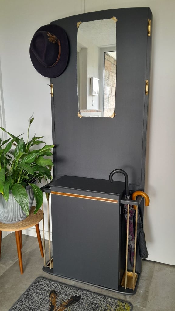 image for Vintage hall stand, mirror console table, retro hat stand dresser