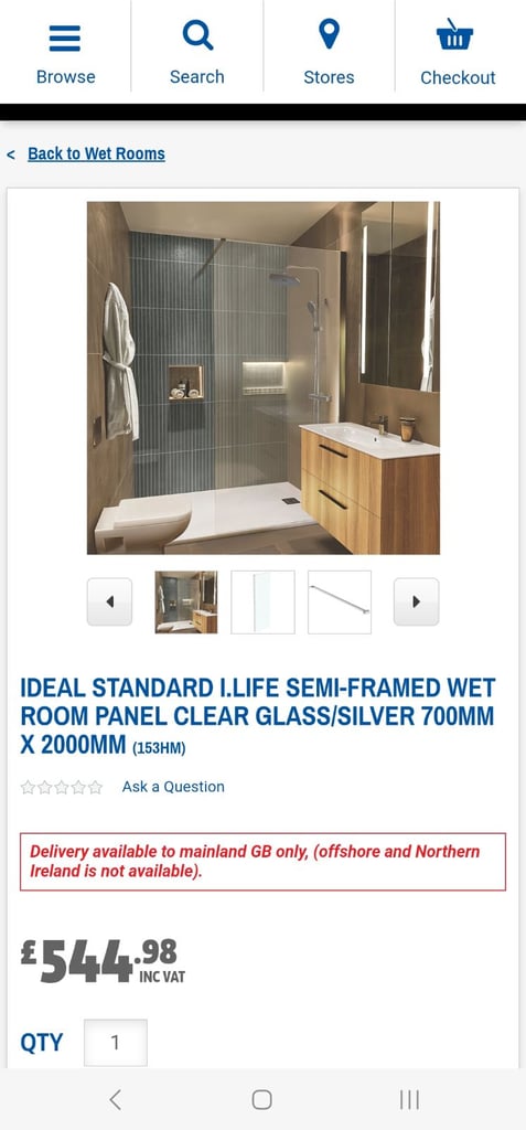 image for Ideal standard shower screen 700x2000mm 