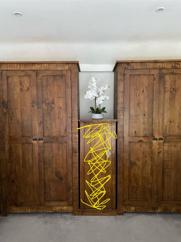 Pair of Tall Wardrobes-Custom Handmade Planed Solid Wood-7ft 6” Tall