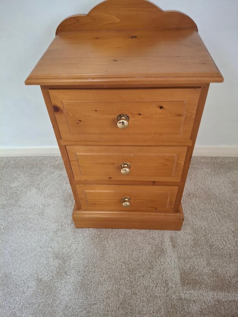 image for Pine wood bedside table