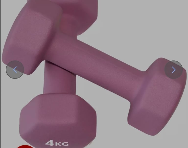 image for A new still boxed pair of 4kg pink hex dumbell weights 