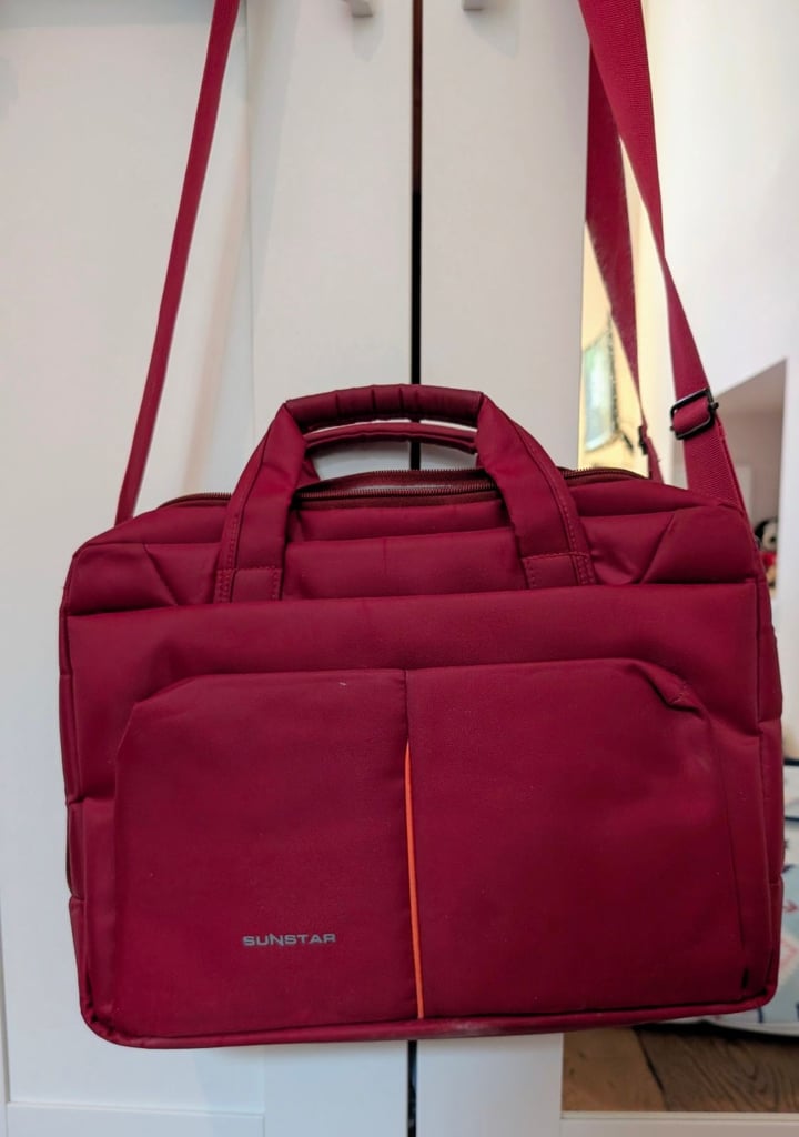 Dark Red Laptop Bag - Crossbody / Shoulder Style