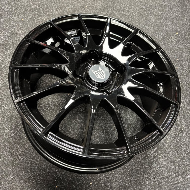 15” 4x108 ET20 low offset alloys new black fox wheels Peugeot Citroen 