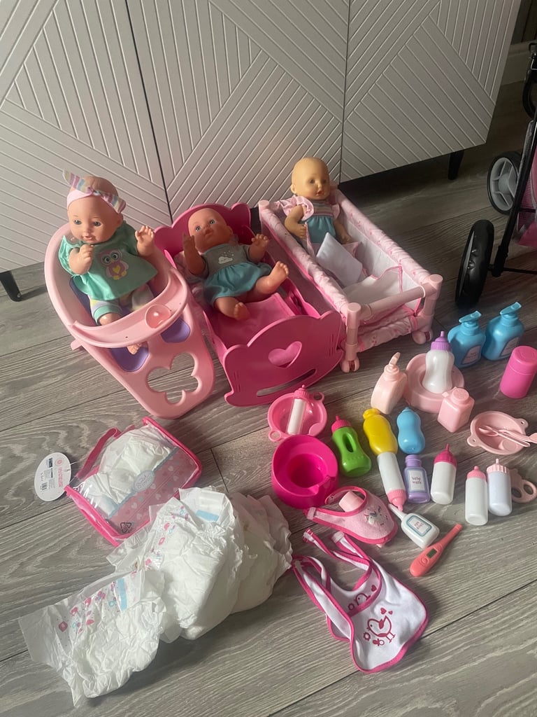 Large toy pram and baby bundle 