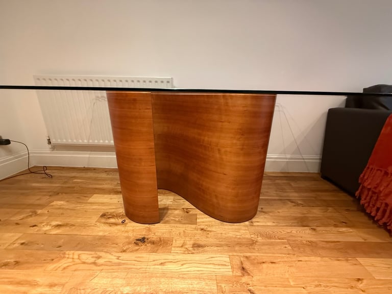 Beautiful wooden and glass dining table 