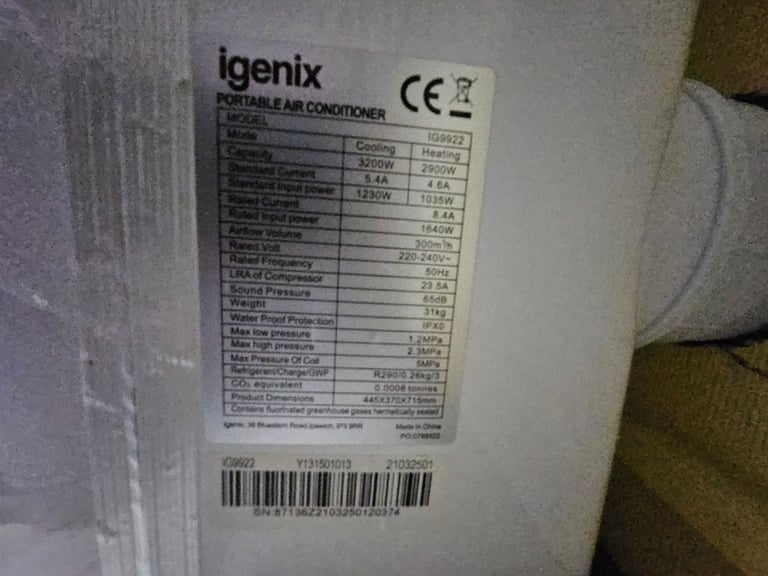 Igenix 4 in 1 portable air con unit
