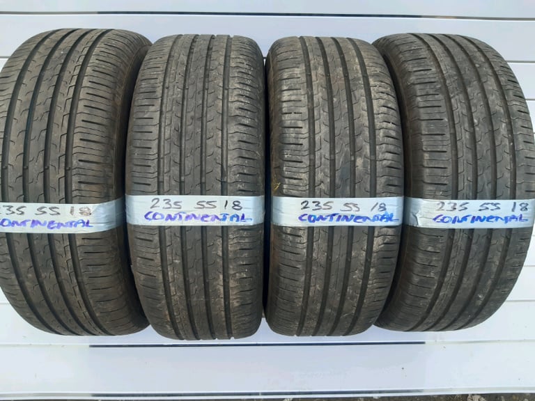 matching set 235 55 18 continental tyres 6-7mm £80 pair £160 set fitd n bal opn 7 dys