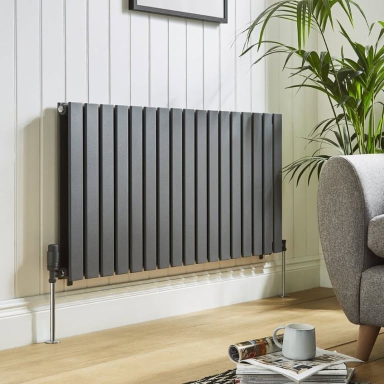 image for DESIGNER RADIATOR 600mm x 630mm ANTHRACITE SINGLE PANEL HORIZONTAL (BRAND NEW). Only £89
