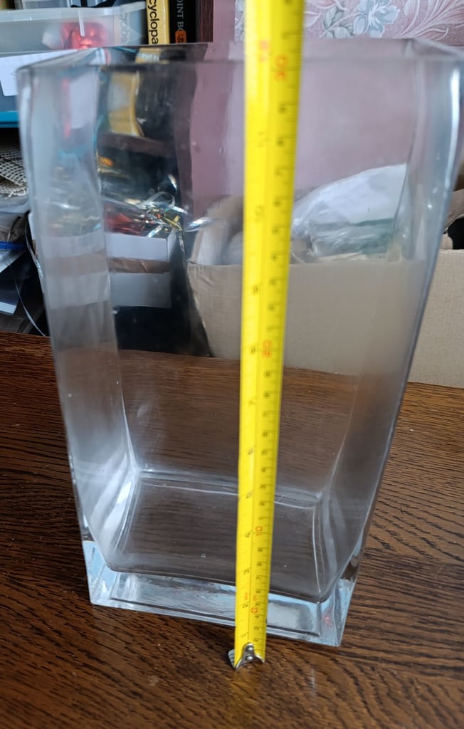 Large glass rectangular vase