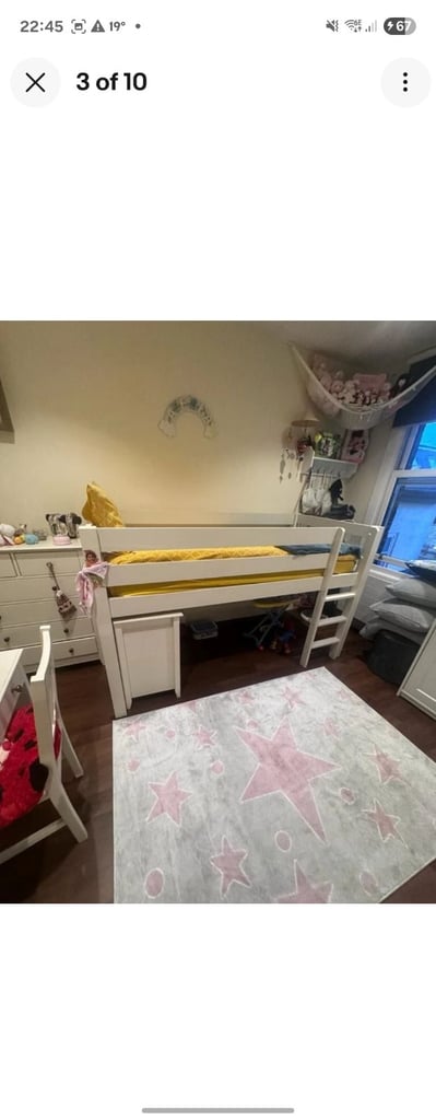 Bunk bed, desk and two chest of drawers