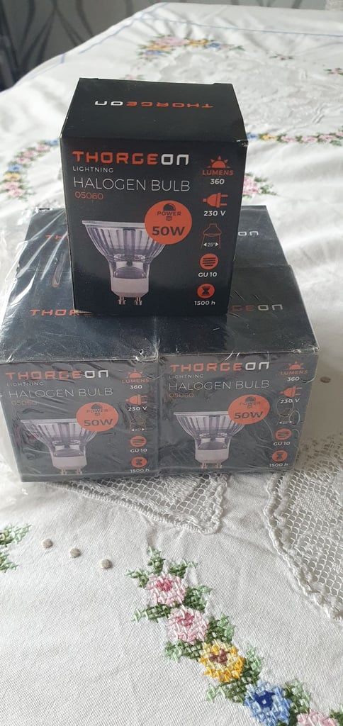 image for 5 x Thorgeon Lightning Halogen Bulbs 05060 360 Lumens 50W 230V GU10 1500hours