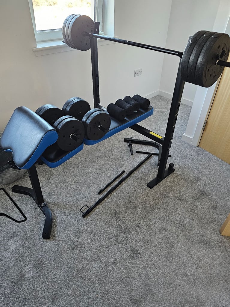 image for Weights bench and dumbells 50kg