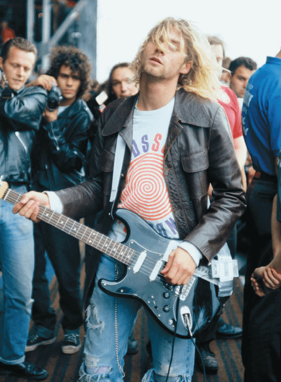 Nirvana Kurt Cobain 'vandalism' stratocaster Reading Festival 1991 replica electric guitar. 