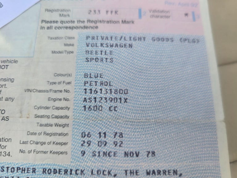 1978 Bugatti Type PETROL Manual