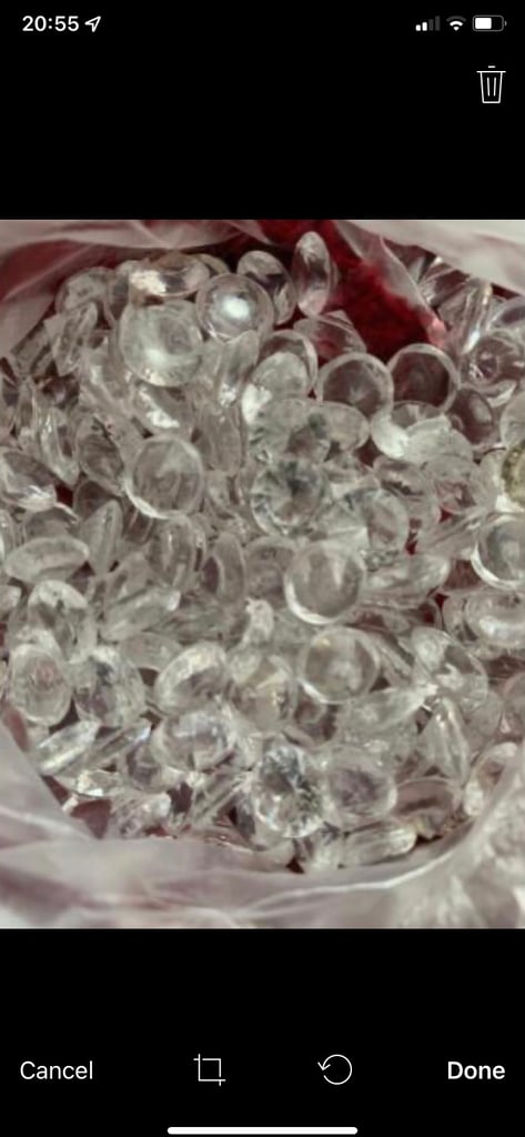 image for 2 x bags of acrylic crystals white and cream