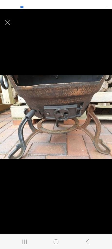 GARDECO XL Toledo Black Cast Iron Chiminea Fireplace with BBQ grill