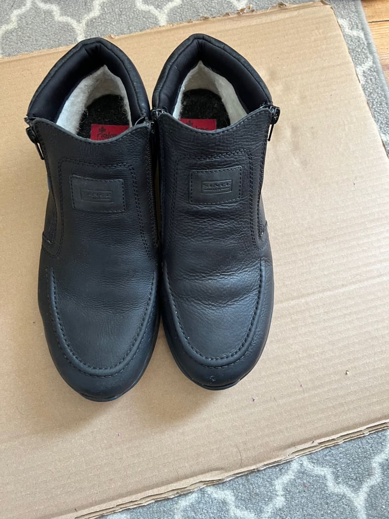 image for Rieker mens double zip ankle boots size 11 black vgc