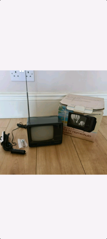 Portavision 5" B&W Home/Auto Television Boxed with Instructions Car Ad