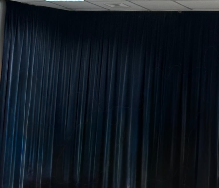 image for Free Blue Velvet Wide Curtains for upcycling
