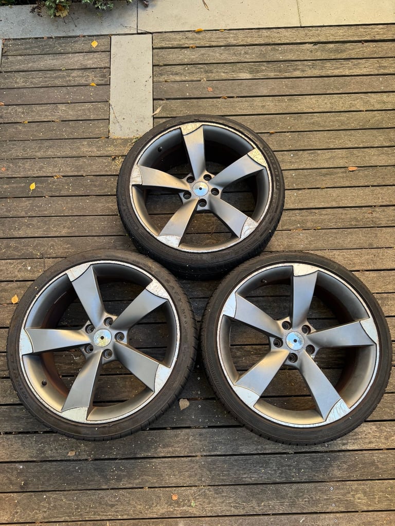 image for Audi Rotor Style Wheel Rims 19Inch 8.5J ET 45 with Very New Minnell SAFY Tyres (x3) Open To Offers