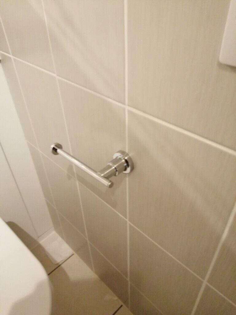 Chrome toilet roll holder 