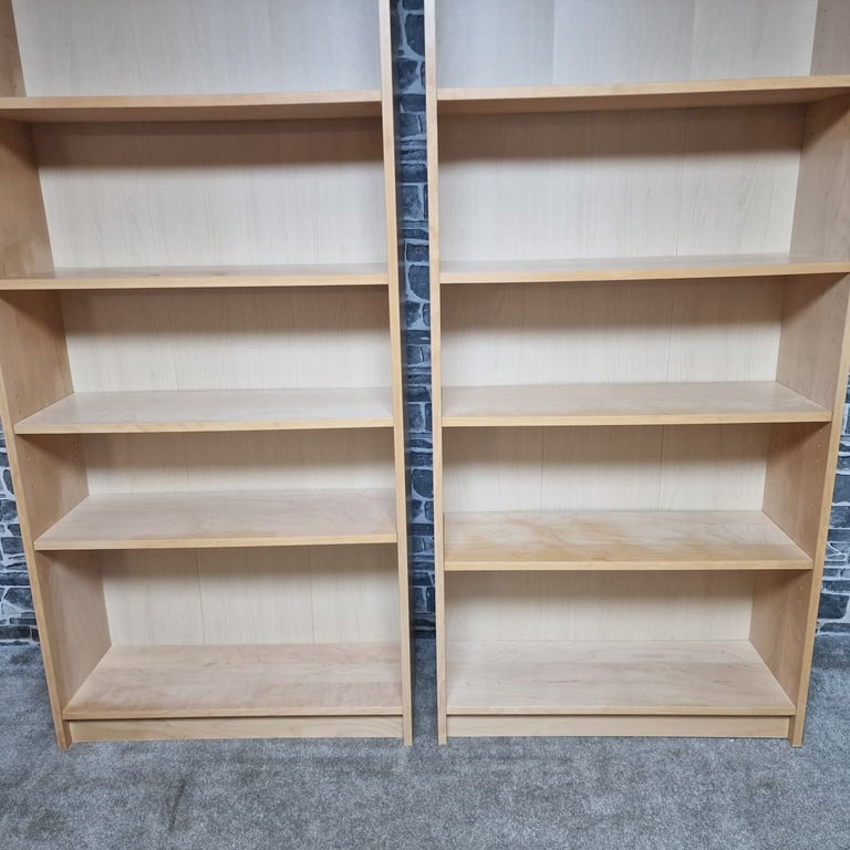 Pair of Tall Wooden Bookcases