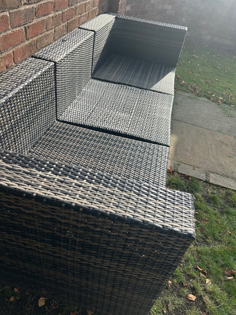 3 x seater brown rattan outdoor seating 