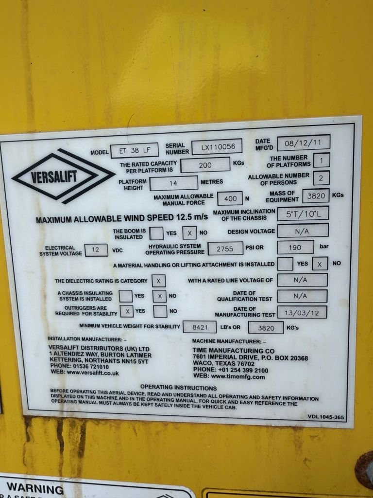 2014 Iveco Daily High Roof Van 3300 WB NA DIESEL Manual
