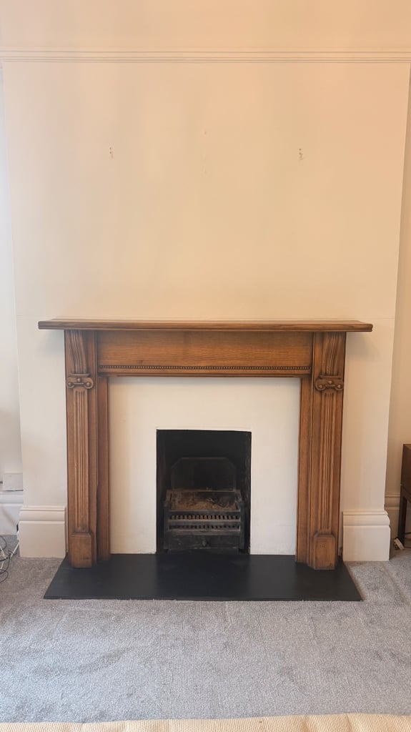  Wooden Fireplace Surround – Vintage Carved Mantel
