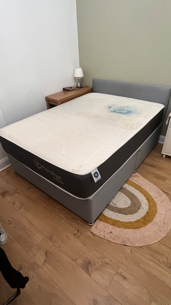 image for Double divan bed base with mattress
