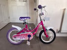 kid girl bike 14” seat &amp; handle extendable fully working 