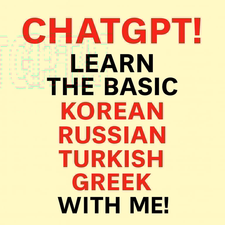 image for 30 MIN for £5 – Korean, Russian, Turkish, Greek lessons with Me + ChatGPT Talking Robot