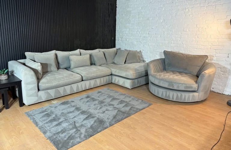 Barker & Stonehouse Corner Sofa + Matching Swivel Chair FREE SAME/NEXT DAY DELIVERY