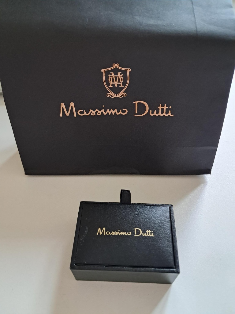 image for Massimo Dutti Black & Silver cufflinks. Very classy, never used £15
