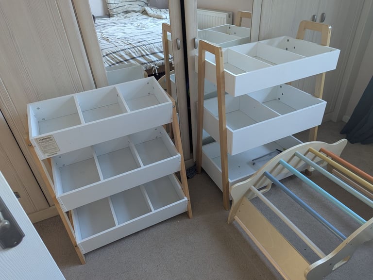 image for Two white toy organisers 