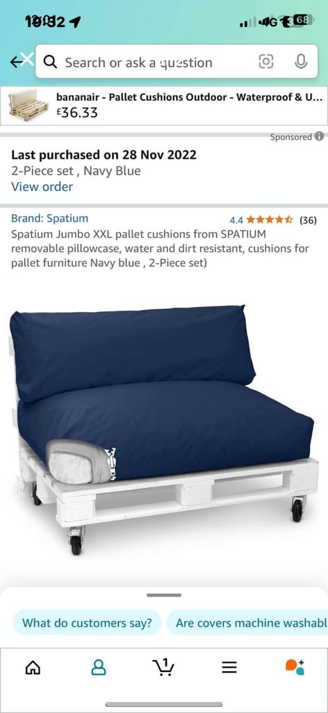 Cushions for pallet furniture 