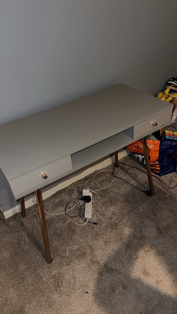 image for Grey and rose gold desk 