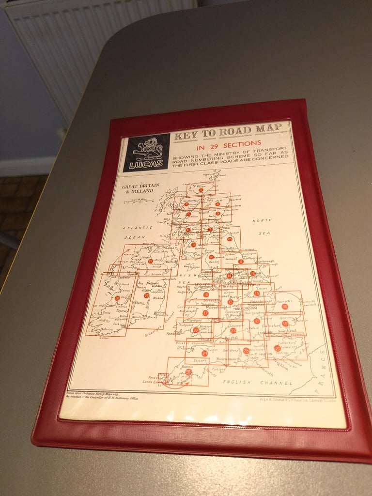 Vintage Lucas road map 