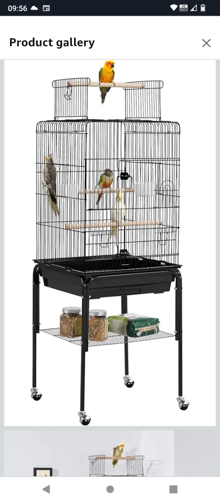 Yaheetech Bird Cage Open Play Top, Cage with Detachable Stand
