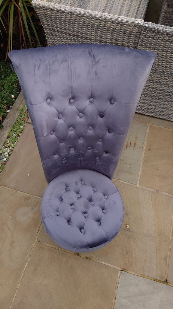 High Back Velvet Chair with Storage 