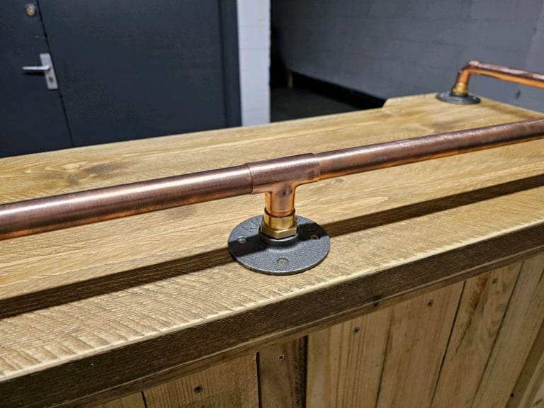 Rustic Reclaimed Wood & Copper Pipe Bar