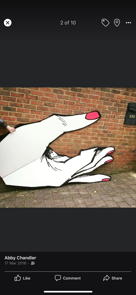 huge acrylic hand finger sign ornament advertising board 