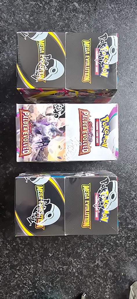 Pokemon Mega Evolutions+ Paldea Evolved Half Booster box bundle 