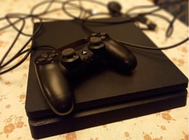 PS4 for sale £120 - black, slim good condition 