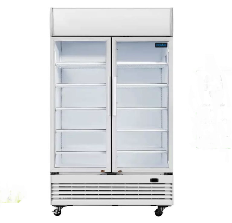 image for BRAND NEW- Polar DOUBLE DOOR GLASS DISPLAY FRIDGE / DRINK CHILLER- LOW ENERGY - WHITE